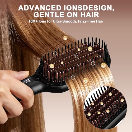 Ionic Hair Straightener Brush for Women - Anti-Frizz & Curly Hair Styling