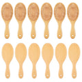 Bamboo Hair Brush Set - 12 Pcs Wooden Paddle Brushes with Oval Handle