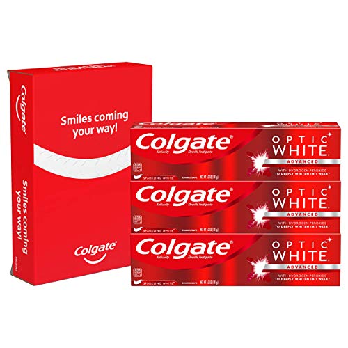 Colgate Optic White Whitening Toothpaste Icy Mint, 5 oz 3-Pack