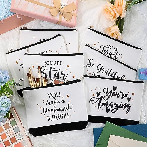 Cunno 24 Pcs Thank You Gifts Bag Bulk for Volunteer Women Canvas Tote Bag for Team Coworker Social Worker Nurse Teacher Staff(Classic Thank You)