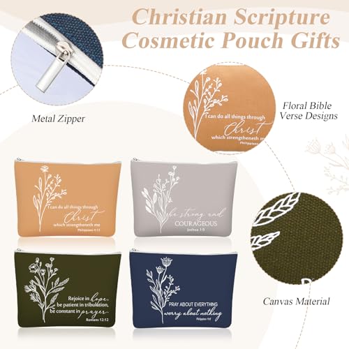 Christian Appreciation Gift Set for Women - Morandi Colors, Floral Design, 4-Piece Religious Gift Bundle