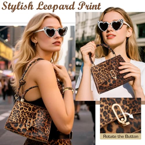 Golray Gifts for Teen Girls - 19Pcs Teenager Gifts Basket with Brown Leopard Satin Pillowcase/Handbag, Christmas Birthday Gift Set for Women Daughter Sister Niece Tween Girl Kid Toy Age 10 12-18+