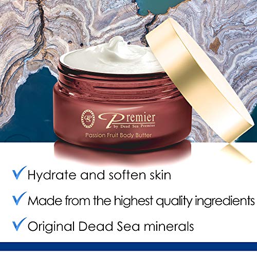 Premier Dead Sea Aromatic Body Butter ? Passion Fruit, Hydrating Shea Body Butter for Women & Men, Moisturizing, Firming & Anti-Aging Cream for Dry Skin, Hand & Body, 5.95 Fl.oz
