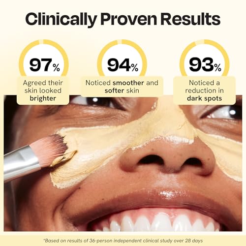 Gleamin Vitamin C Clay Mask for Dark Spots - Brightening Clay Face Mask with Turmeric, Deep Cleansing & Pore Refining Treatment, Helps Improve Uneven Tone & Post-Blemish Texture, 2.5 oz Up to 20 Uses