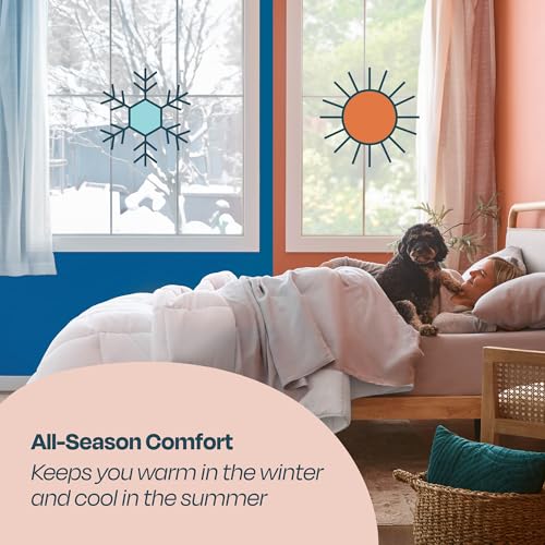 White Down Alternative Comforter with Duvet Loops - King Size All-Season Bedding