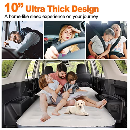 65'' SUV Air Mattress - Ultra-Thick Inflatable Car Trunk Bed with Built-in Pump