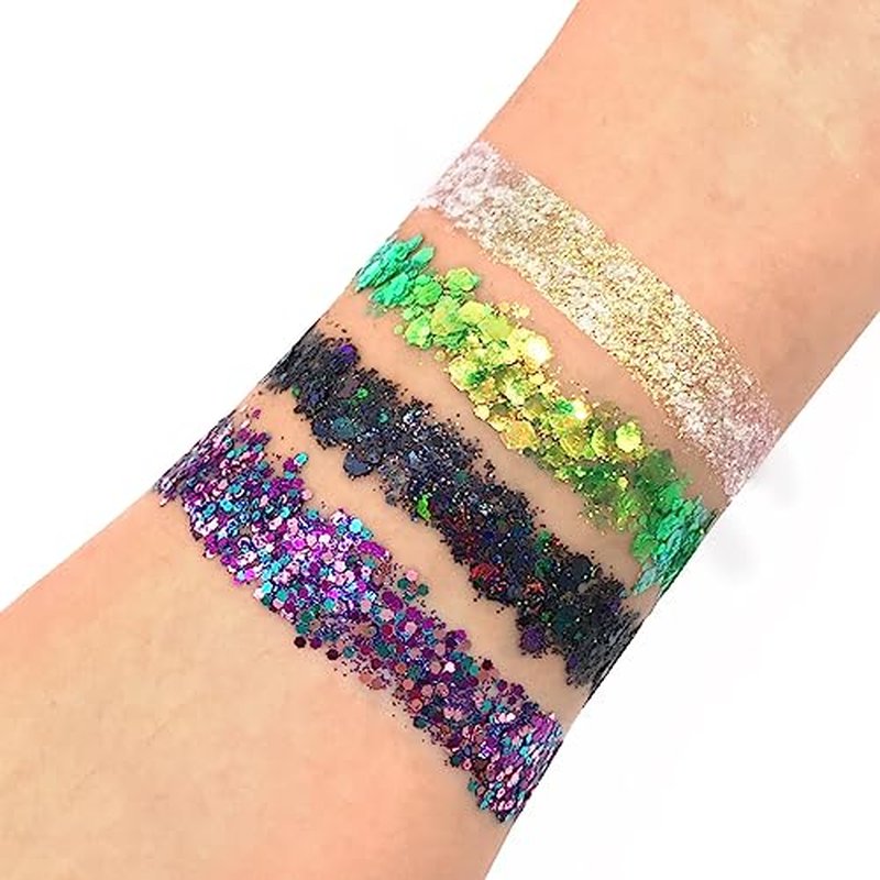 Mermaid Green - Color Shift Holographic Body Glitter Gel for Body, Face, Hair - Vegan & Cruelty Free - Electric Bliss Beauty (Green)