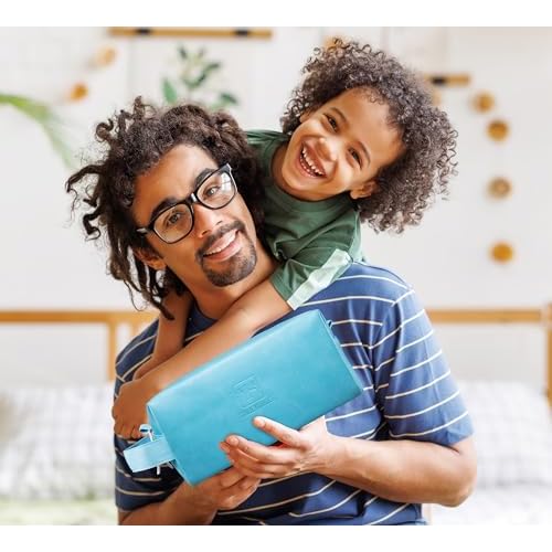 Bath and Body Mens Gift Set - Glacier Absolute - Premium Fathers Day Birthday Christmas Gifts Ideas For Him - Skin Care Kits For Men in Leather Toiletry Bag w. Full Size Items