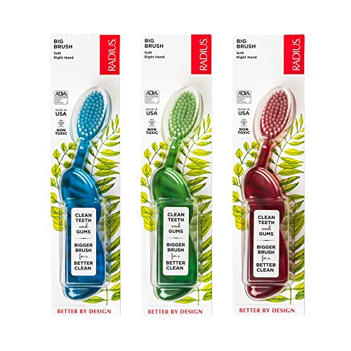 Big Handled Toothbrush for Right Hand 6 Pack Assorted Oral Hygiene