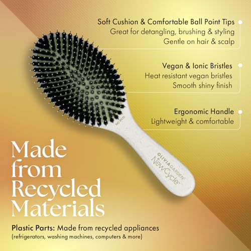 Olivia Garden NewCycle Professional Hair Brush - Smoothing Paddle - Eco-Friendly