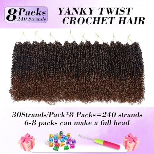 Pre-Looped Boho Faux Locs Crochet Hair T30 14 Inch - Pack of 8 for Black Women