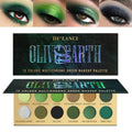 DE'LANCI Olive Green Eyeshadow Palette Multichrome, Ultra-Pigmented Chrome Brown Green Eye Shadow for Green Eyes Makeup, Matte Shimmer Dark Lime Emerald Eyeshadow Pallet for Goth Cos Christmas Makeup