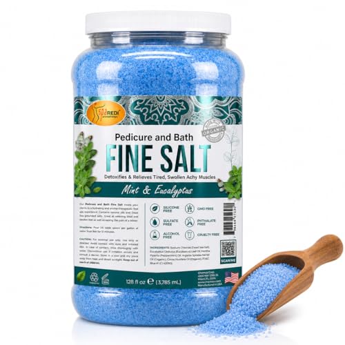 Pedicure Foot Soak Bath Salt with Dead Sea Minerals and Eucalyptus - Mint & Eucalyptus, 128 oz