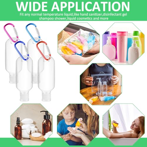 Refillable Travel Bottles with Keychain - 10 Colors, 2oz, Leakproof, 200 Pack Variation of 10 Colors / 200
