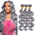 Grey Body Wave Hair Bundles - 3 Pack 12 14 16 Inch 300g - Unprocessed Virgin Brazilian Human Hair - Variation of THIS listing