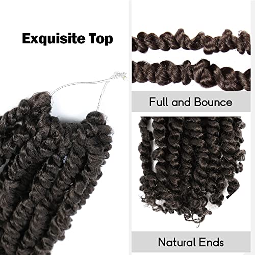 WUDAS Pre-Twisted Passion Twist Crochet Hair 30in 4# Brown Pack of 8