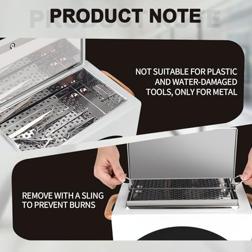 High Temperature Cleaning Box, Multi-Functional Nail Salon Cleaning Supplies 2L Hot Towel Cabinet with Stainless Tray, Dry Heat Box Spa Salon Equipment Barber Cleaning Machine With EPA Registered