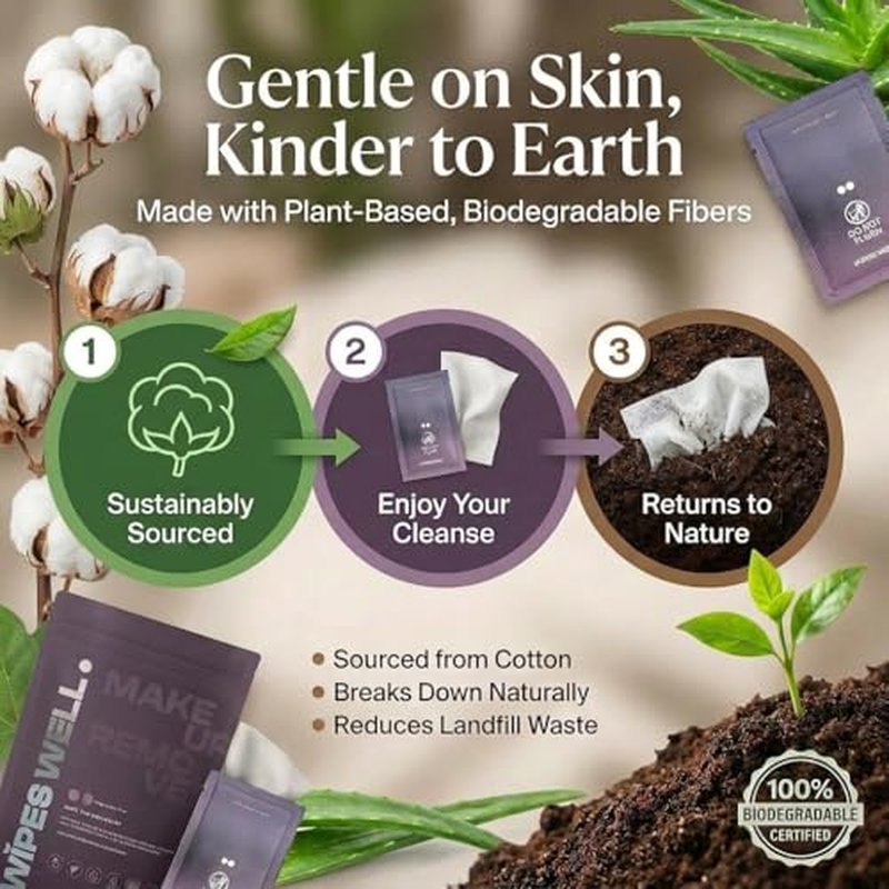 Makeup Remover Wipes - with Aloe & Avocado Oil - Make up Remover for Face, Eyes, Lips - Face Travel Essentials - Pouch of 21ct Makeup Wipes - Fragrance-Free, Individually Wrapped, Travel size