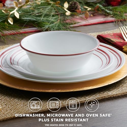 Corelle Logan 18-Piece Dinnerware Set for 6 - Durable White Tableware