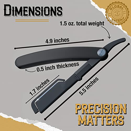 BETTER BARBER Straight Edge Razor with 11 Disposable Blades for Men