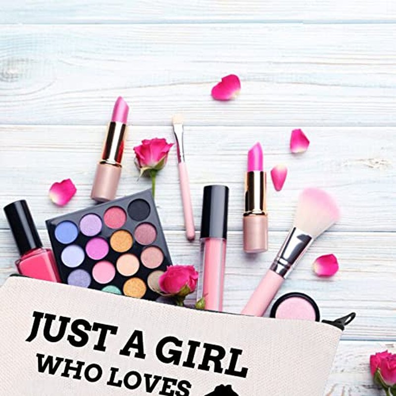 BDPWSS Greyhound Dog Lover Gifts: Just a Girl Who Loves Greyhounds Makeup Bag