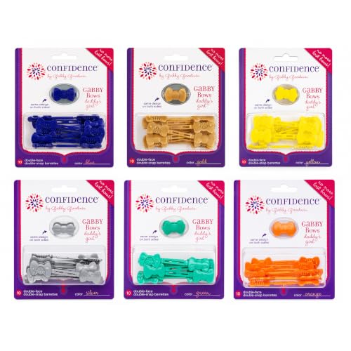 Assorted Kids Hair Bows with Double Snap Non-Slip Barrettes - 60 Pack, 6 Colors - Confidence