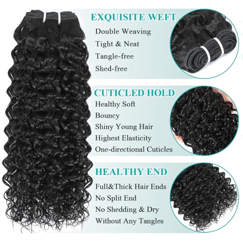 Curly Hair Bundles 12 12 14 14 Inch Natural Black 4 Bundles - Kinky Curly Human Hair Extensions