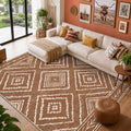 BESTSWEETIE 8'x10' Washable Area Rug for Living Room & Bedroom Yellowbrown, Non-Slip