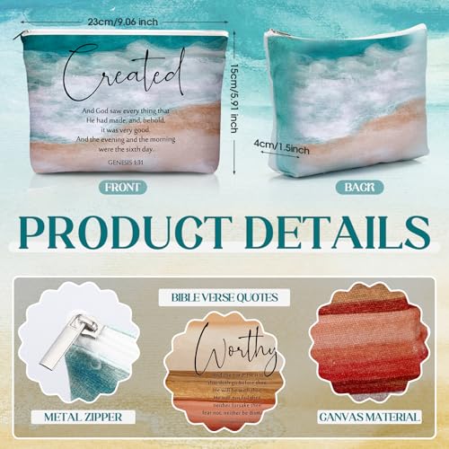 Bright Christian Gifts Women Makeup Bag Set with Bible Verse Compact Mirrors - Bible Variation