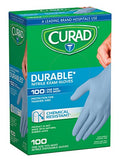 Curad Nitrile Exam Gloves - Powder-Free, Chemical-Resistant, Disposable, 100 Count
