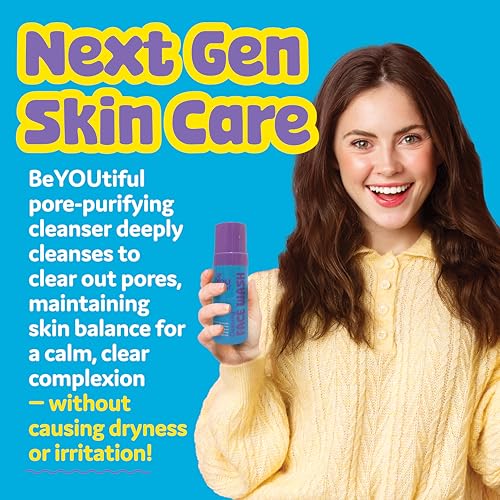 BeYOUtiful Cleansing Face Wash, Easter Gifts for Kids, Gentle Acne Face Wash, Preppy Skin Care for Teen Girls and Boys, Kids Facial Cleanser Ages 8-17, 5 fl oz, Easter Basket Stuffers