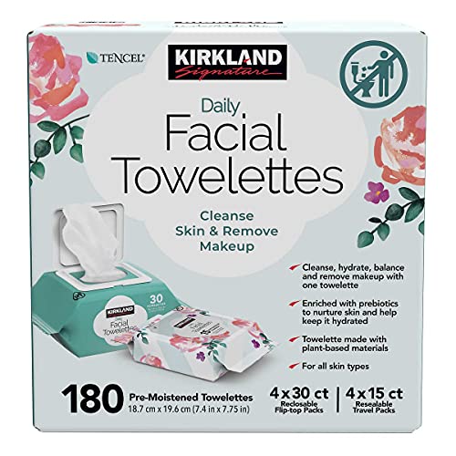 Daily Facial Wipes - Gentle Deep Clean, 180 Count