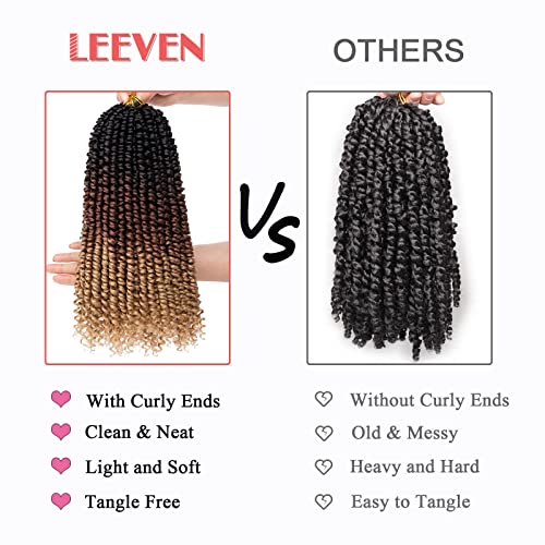 Leeven 22 Inch Ombre Passion Twist Crochet Hair - 8 Pack, Pre-Looped, 1B#