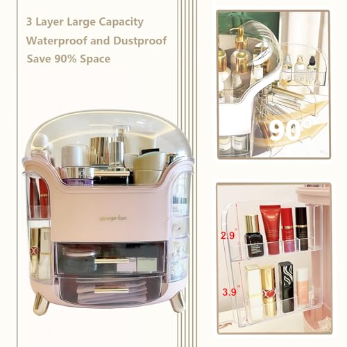 Upgrade Large Makeup Organizer Countertop Vanity Organizer Cosmetic Organizer Makeup Storage Box Bathroom Counter Organizer Perfume Skincare Organizers Gift Women Clear Design Easy Visibility