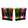 Blacklight Face and Body Paint 0.34oz - Set of 8 Tubes - Neon Fluorescent (All Colours)