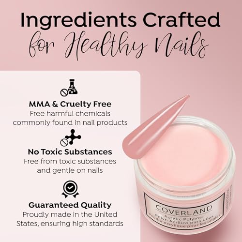Tones Acrylic Powder 3.5oz "I'm the Boss" - Long Lasting Coverland Acrylic Nail Dip Powder Made in Usa - Limited Edition Non-Yellowing Acrylic Powder for Salon French Home & Manicure Use Bubble-Free