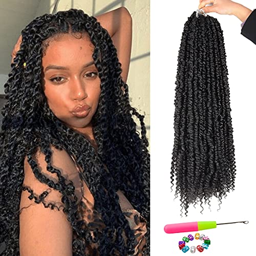 Passion Twist Hair - 8 Packs 24 Inch Crochet Braiding Extensions for Black Women - Pretwisted Curly Synthetic Hair, Variation of THIS listing