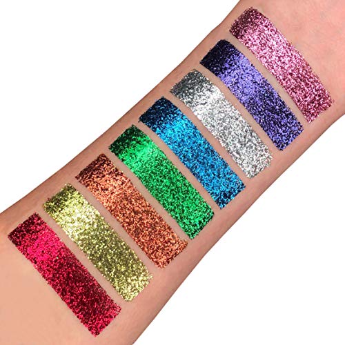 Moon Glitter Fine Glitter Shakers 100% Cosmetic Glitter for Face, Body, Nails, Hair and Lips - 0.17oz - Green