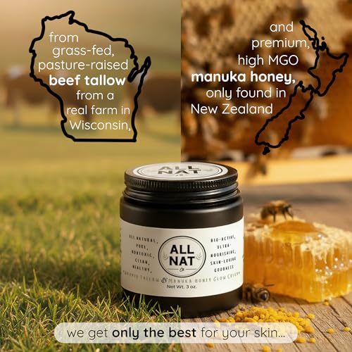 All Nat 7-Pack Whipped Grass-Fed Tallow Cream + Body Butter Sample Size Gift Set - .5 oz Travel Tins - SCENTED and Unscented - Hydrating, Clean Beauty Moisturizer for Sensitive Skin, Natural Skincare