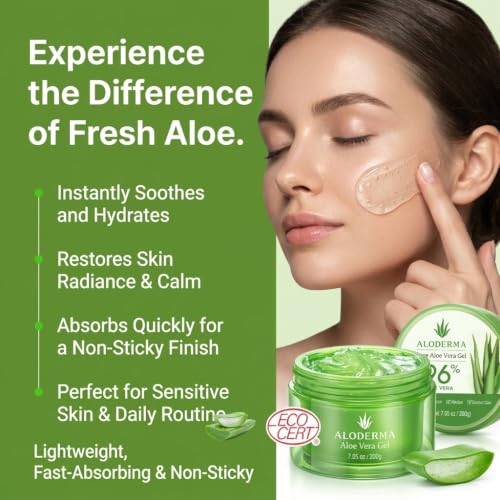 Aloe Vera Gel 96% Pure Organic Multipurpose Face Body Hair Moisturizer 3 Pack - Variation of THIS listing