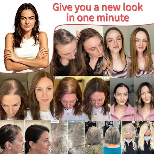 Blonde Human Hair Hair Topper 10 Inch Swiss Base for Thin Hair Natural Look - Variation 1213-613# Lightest Blonde