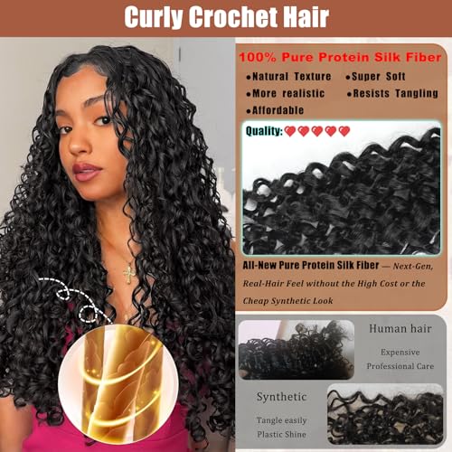 14 Inch Curly Crochet Hair - 120 Strands Pack of 8 for Black Women
