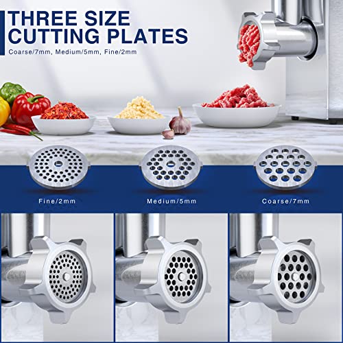 CHEFFANO AZ-MG091DG Heavy Duty Electric Meat Grinder 2800W Max with 2 Blades & Sausage Kit