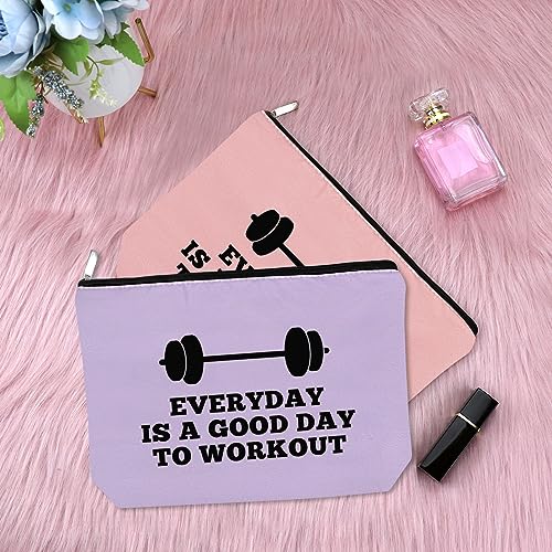 Weightlifting Fitness 3PCS Travel Cosmetic Pouch - Workout & Bodybuilding Gift for Women, Trainer, Sister, Friends - Inspirational Christmas & Birthday Gift for Her