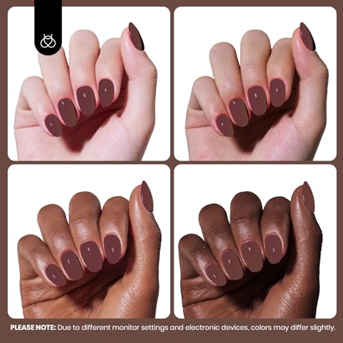 Beetles Dark Brown Gel Polish Winter, 1 PC 15ML Hame Free Mocha Coffee Brown Color Polish Nail Gel Autumn Colorful Bottle Coffee o'Clock Soak Off UV Nail Art Manicure Gift for Women