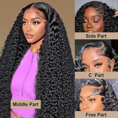 Rilago 16 inch 13x6 Lace Frontal Burmese Curly Human Hair Wig Closure