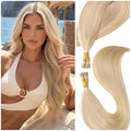 Eliysako I Tip Human Hair Extensions Light Blonde Mix 18 Inch 50g - Bleach Blonde