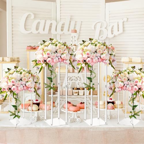 8 Pieces Acrylic Wedding Flower Stands - 20 Inch Tall Centerpieces