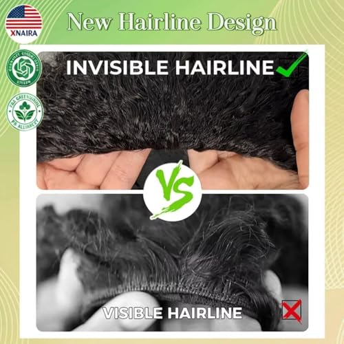 XNAIRA 18 Inch Natural Black Human Hair Half Wig 3-in-1 Seamless Flip Over, Glueless Headband Style