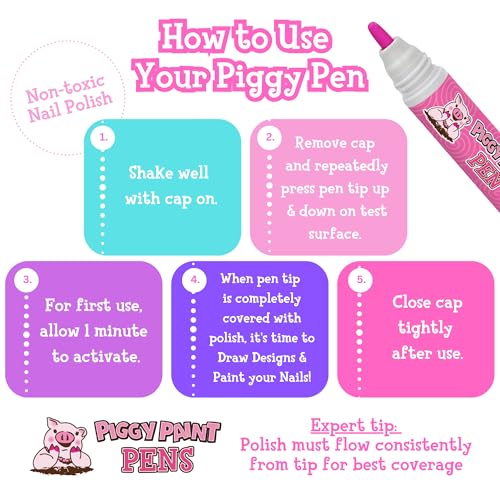 Kids Nail Polish Pens Bundle - Non-Toxic Water-Based Nail Art Markers